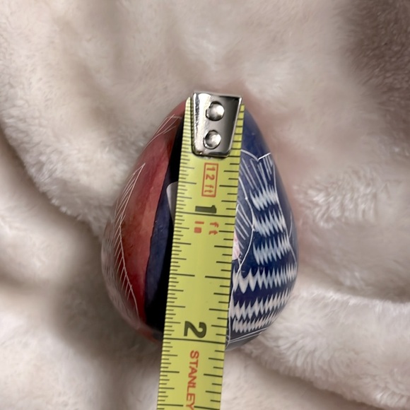 🐟🐠 AFRICAN HAND CARVED ETCHED FISH DECORATIVE STONE EGG FROM KENYA 🇰🇪 - Picture 9 of 9